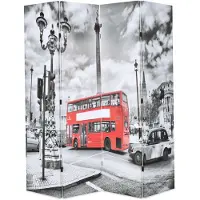 vidaXL Cloison de séparation 160 x 170 cm Bus londonien Noir et blanc245874
