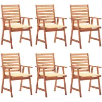 vidaXL 3078349, Terrasse, Siège rembourré, Acacia, Crème, Polyester, 560 mm