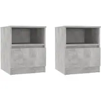 vidaXL Tables de chevet 2 pcs gris béton 40x40x50 cm bois d'ingénierie