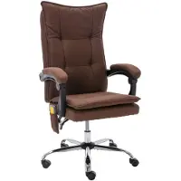 vidaXL Chaise de bureau de massage Marron Tissu