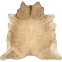 vidaXL Tapis en peau de vache véritable 150 x 170 cm Beige