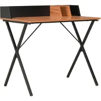 vidaXL Bureau noir et brun 80x50x84 cm