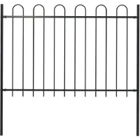 vidaXL Clôture de jardin avec dessus en cerceau Acier 1,7 m Noir