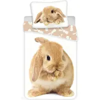 Cofi1453® Literie Housse de couette Lapin 140 x 200 + 70 x 90 cm, 100% coton avec fermeture éclair