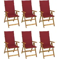 vidaXL Chaises de jardin pliantes 6 pcs. avec coussins en bois massif d'acacia