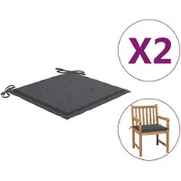 vidaXL Coussins de chaise de jardin lot de 2 anthracite 50x50x4 cm