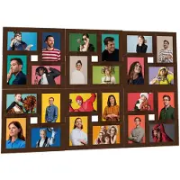 vidaXL Collage de cadres photo de photo 24x(10x15 cm) Marron foncé MDF
