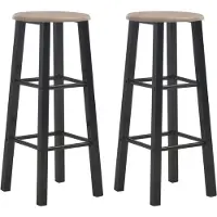 vidaXL Tabouret de bar 2 pcs. noir MDF