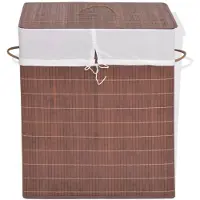 vidaXL Panier à linge rectangulaire Bambou Marron