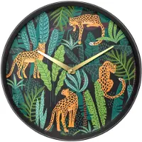 NXt Horloge murale Jungle urbaine Ø 30 cm Noir Multicolore (30 cm)