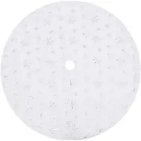 vidaXL Jupe de sapin de Noël de luxe blanche 122 cm en fausse fourrure