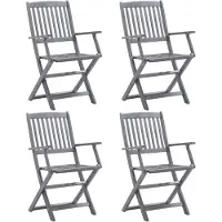 vidaXL Chaises de jardin pliantes 4 pcs. Bois massif acacia