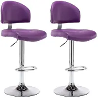 vidaXL Tabouret de bar 2 pièces en simili cuir violet