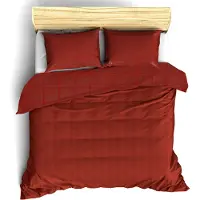 De Witte Lietaer Housse de couette en satin de coton Zygo - Format hôtel - 260 x 240 cm - Rouge
