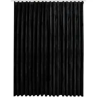 vidaXL Rideau occultant avec crochets Velours Noir 290x245 cm