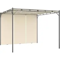 vidaXL Pavillon de jardin avec rideau latéral 3x3x2,25 m Crème