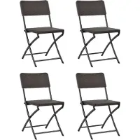 vidaXL Chaises de jardin pliantes 4 pcs. HDPE et acier Marron
