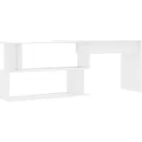 vidaXL Bureau d'angle Blanc brillant 200x50x76 cm Bois d’ingénierie