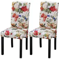vidaXL Chaises de salle à manger 2 pcs. Tissu multicolore