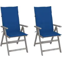 vidaXL Chaises de jardin réglables 2 pcs. avec coussins en bois massif d'acacia