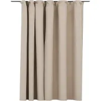 vidaXL Rideau occultant d'aspect de lin avec crochets beige 290x245 cm