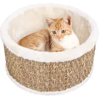 vidaXL Panier pour chat Rond 36 cm Herbe de mer