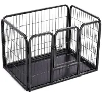 vidaXL Parc pour chiots acier 91,5x59x61 cm