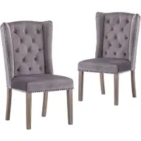 vidaXL Chaise de salle à manger 2 pcs. Gris velours