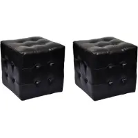 vidaXL Tabourets cube Noir