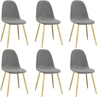 vidaXL Chaises à manger lot de 6 gris clair velours