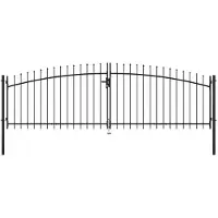 vidaXL Double portail avec haut sous forme de lance 400 x 200 cm