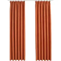 vidaXL Rideaux occultants avec crochets 2 pcs Rouille 140x175 cm