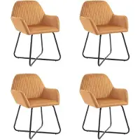 vidaXL Chaises à manger lot de 4 Crème Velours277013