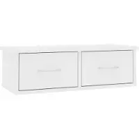 vidaXL Étagère murale et tiroirs Blanc 60x26x18,5 cm Bois d'ingénierie