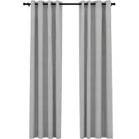 vidaXL Rideaux occultants Aspect lin avec œillets 2 pcs Gris 140x245cm