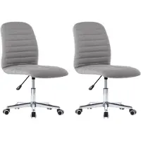 vidaXL Chaise de salle à manger 2 pcs. Tissu gris clair
