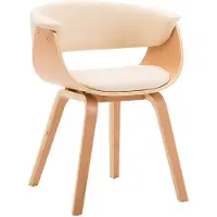 vidaXL Chaise de salle à manger Crème Bois courbé et similicuir