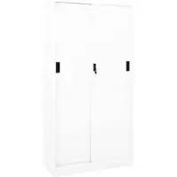 vidaXL Armoire de bureau et porte coulissante Blanc 90x40x180 cm Acier