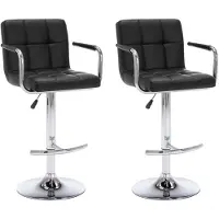 vidaXL Tabouret de bar 2 pcs. noir similicuir