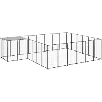 vidaXL Chenil Noir 12,1 m² Acier