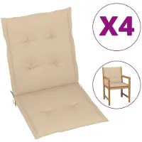 vidaXL Coussin pour chaise de jardin à dossier bas 4 pcs. Beige 100x50x3 cm