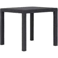 vidaXL Table de jardin brune 79x79x72 cm plastique aspect rotin