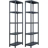 vidaXL Étagères de rangement 2 pcs Noir 125 kg 60x30x180 cm Plastique