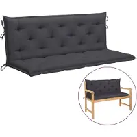 vidaXL Coussin pour banc de jardin Anthracite 150x(50+50)x7 cm Tissu Oxford