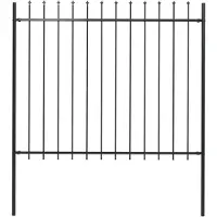 vidaXL Clôture de jardin avec dessus en lance Acier 1,8 m Noir144927