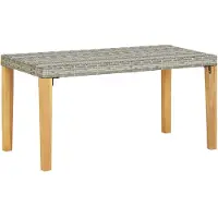 vidaXL Banc de jardin 120 cm Gris Poly rotin et bois massif Acacia