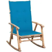 vidaXL Chaise à bascule avec coussin en bambou