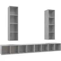 vidaXL Armoires murales TV 4 pcs. Gris béton Bois composite
