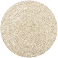 vidaXL Tapis fait à la main Jute Blanc et naturel 90 cm