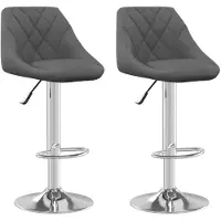 vidaXL Tabouret de bar 2 pcs. Velours gris foncé